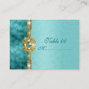 Carte De Placement "sweet sixteen" or turquoise 16 ans