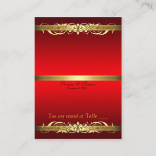 Carte De Placement Table de défilement rouge et or Grand Duchess
