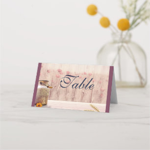 Carte De Placement Table de Mariage campagnard de lait rustique