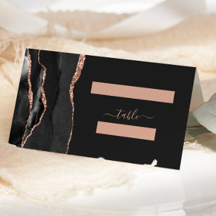 Carte De Placement Table de Mariage d'âge d'or Rose noir moderne