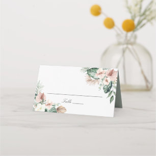 Carte De Placement Table de Mariage floral Feuille Blush Tropical