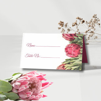 Carte De Placement Table de mariage florale moderne botanique rose pr