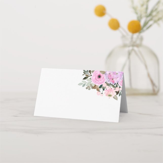Carte De Placement Table d'hôtes Lilac and Pink Floral Bouquet (Devant)