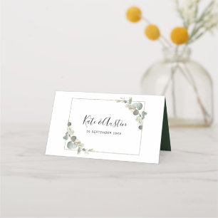 Carte De Placement Table mariage de verdure de l'eucalyptus aquarelle