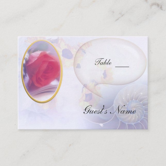 Carte De Placement Table Mariage rose (Devant)