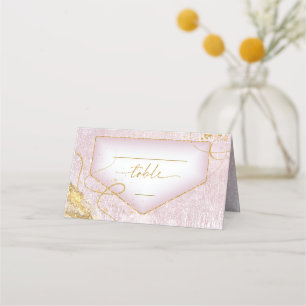 Carte De Placement Table Mv ID867 Gold Abstrait Mariage Fine Lines