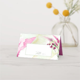 Carte De Placement Tableau d'aquarelle Mariage fleur sauvage Fuchsia