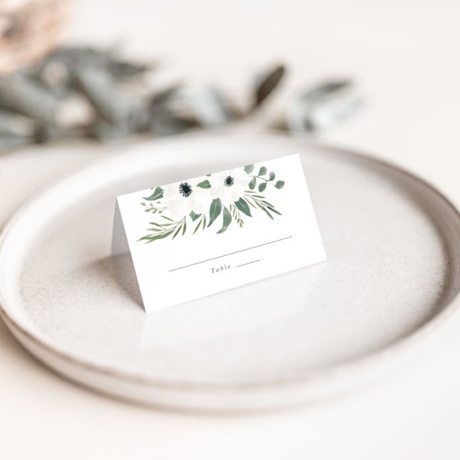 Carte De Placement Tableau Mariage Anemones Sage & Eucalyptus (Créateur téléchargé)