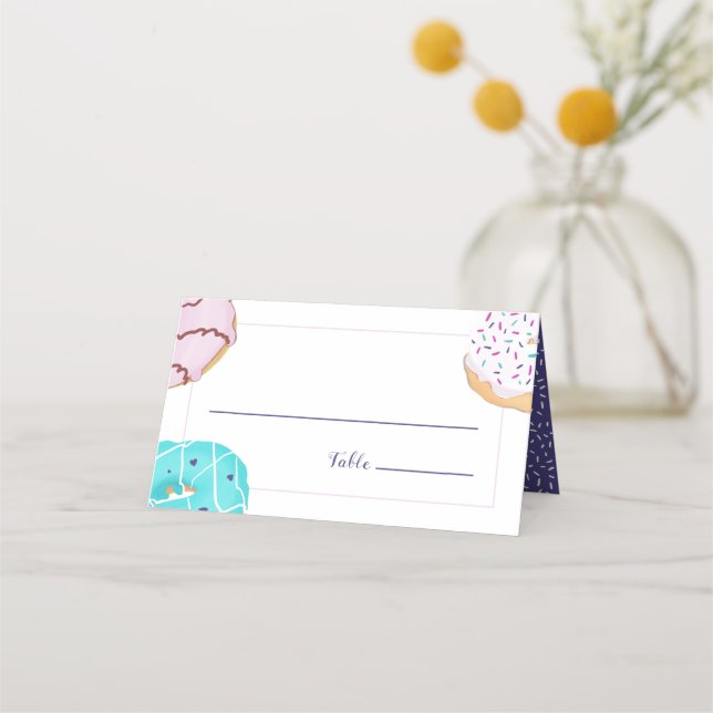Carte De Placement Tableau Mariage de thème Donut (Devant)