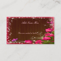 Tableau Mariage rose rose papillon rustique