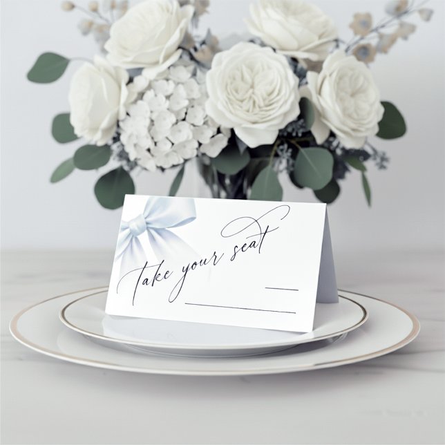 Carte De Placement Take Your Seat | Elegant Modern Bow Table Number (Créateur téléchargé)