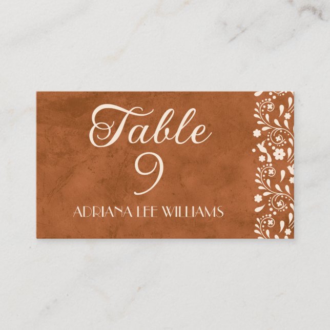 Carte De Placement Talavera Terracotta Wedding Place Card (Devant)