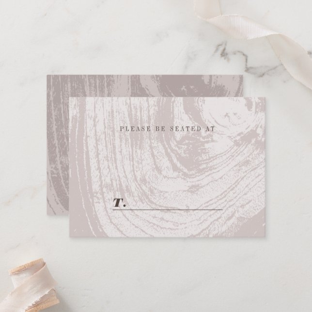 Carte De Placement Tan Rustic Woodgrain Texture Mariage de automne d' (Devant/Arrière en situation)