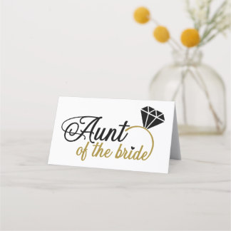 Carte De Placement Tante D'Anneau De Diamant De La Mariée