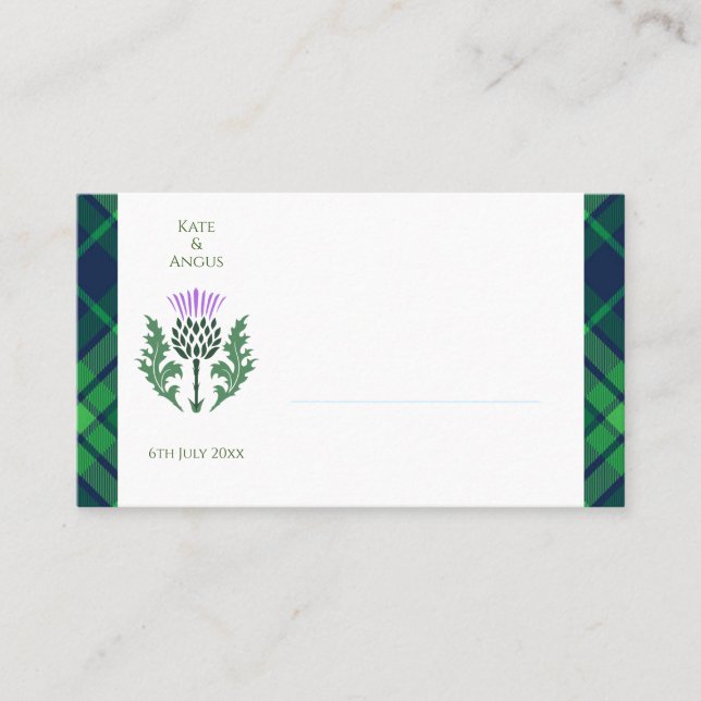 Carte De Placement Tartan écossais traditionnel et chardon écossais (Devant)