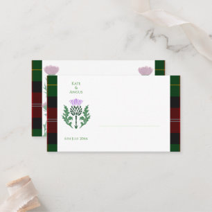 Carte De Placement Tartan écossais traditionnel et chardon écossais
