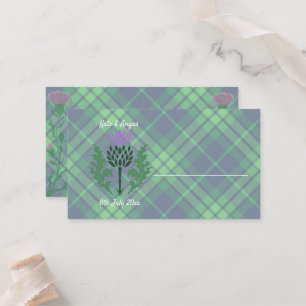 Carte De Placement Tartan écossais traditionnel et chardon écossais