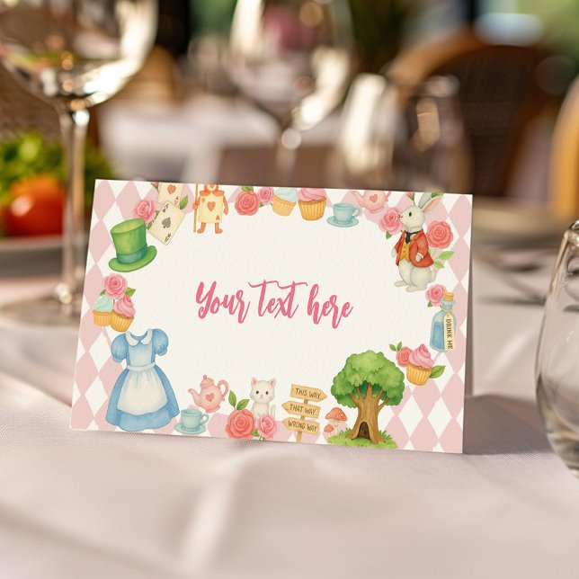 Carte De Placement Tea Party Alice dans l'Onederland Anniversaire ten (Créateur téléchargé)