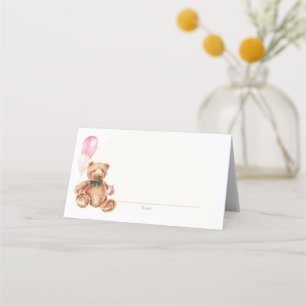 Carte De Placement Teddy Bear Rose On Peut Bearly Wait Place Card
