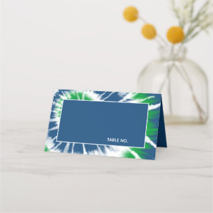 Carte De Placement Teinture de nouilles bleue et verte personnalisée