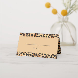 Carte De Placement Tendance Bold Brown et beige Empreinte de léopard