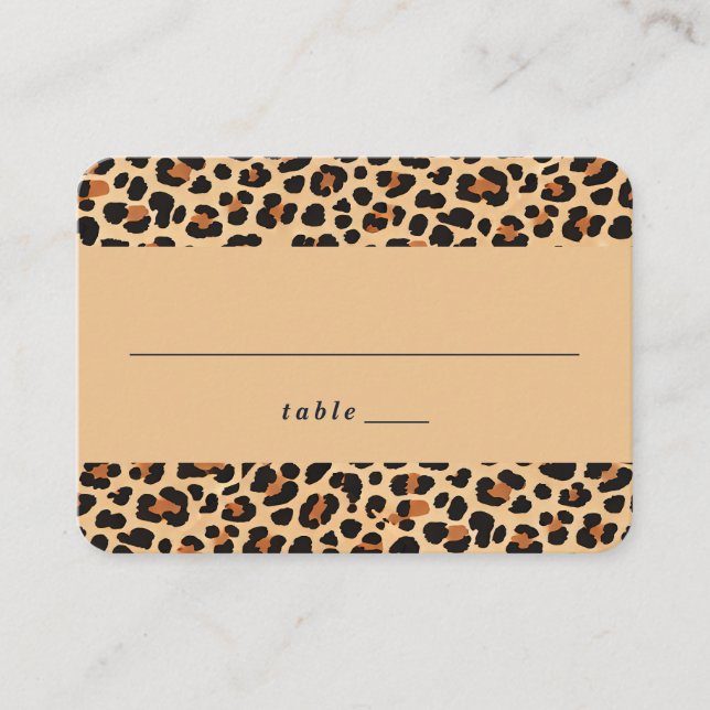 Carte De Placement Tendance Bold Brown et beige Empreinte de léopard  (Devant)
