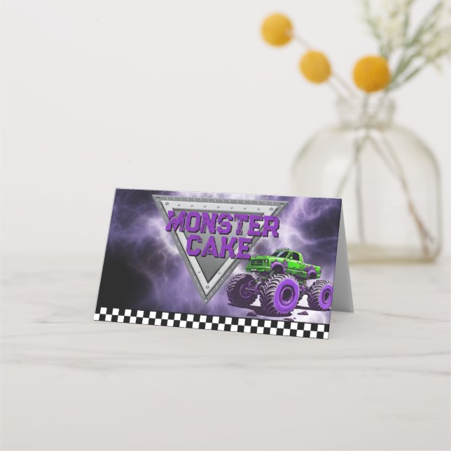 Carte De Placement Tente de Étiquette Monster Truck (Devant)