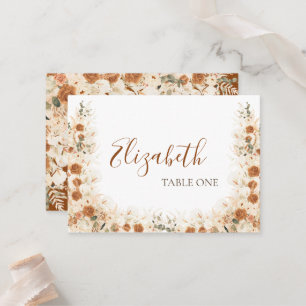 Carte De Placement Terracotta Calla Lily Mariage Aquarelle Boho