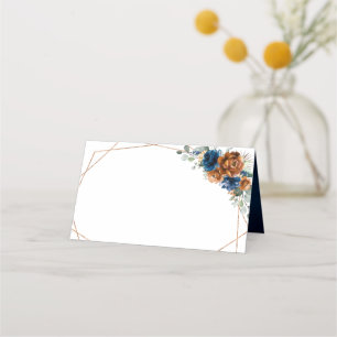 Carte De Placement Terracotta Marine Bleu Vert Mariage géométrique Pl