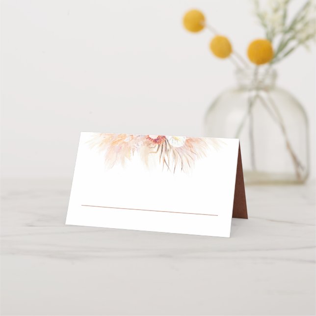 Carte De Placement Terracotta Pampas Grass Mariage Carte de Place (Devant)