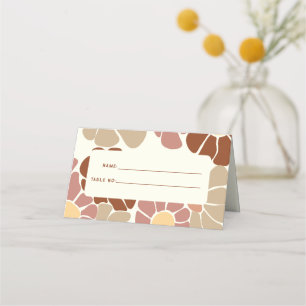 Carte De Placement Terracotta Retro Super Boho Chic Floral Mariage