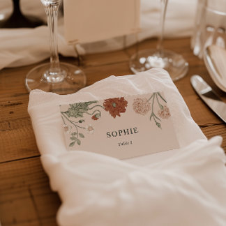 Carte De Placement Terracotta Vintage Floral Mariage Carte Place
