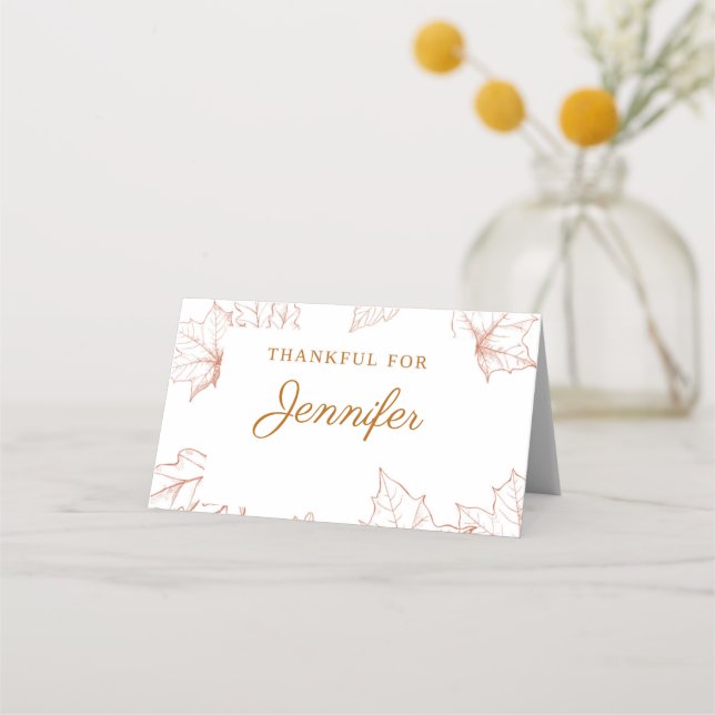 Carte De Placement Thanksgiving place Card, Diner Card, Décor de vaca (Devant)