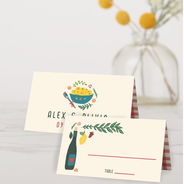 Carte De Placement That's Amore Italian Food CUSTOM Wedding  (That's Amore Italian Food CUSTOM Wedding Place Card
)