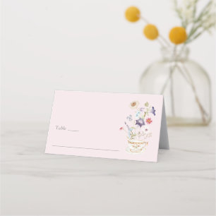 Carte De Placement Thé Party Rose