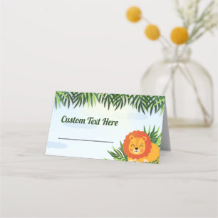 Carte De Placement Thème Animalier Safari Jungle Lion