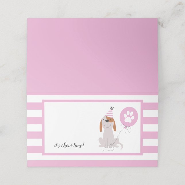 Carte De Placement Thème Chien Chien Chien Chien Anniversaire Tente d (Extérieur déplié)