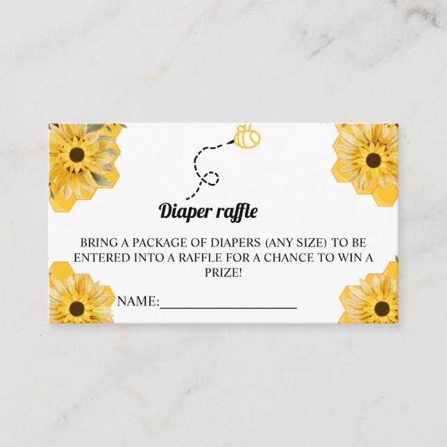Carte De Placement Thème d'abeilles Repas Baby shower Place du jeu (Devant)