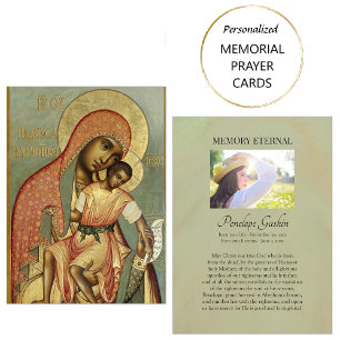 Carte De Placement Theotokos et Baby Jesus Orthodox Funeral Card
