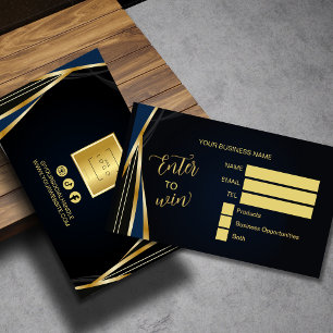 Carte De Placement Tirage au sort Logo Black gold Entrez pour gagner