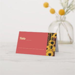 Carte De Placement Tournesol Été Or Rouge Mariage