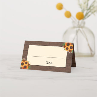 Carte De Placement Tournesols rustiques Terracotta Rose Mariage