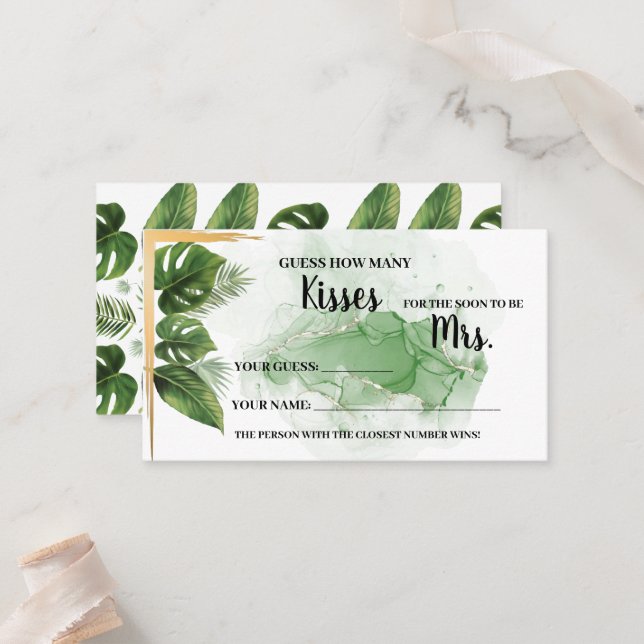 Carte De Placement Tropical Combien de baisers pour Mme Shower Game C (Devant/Arrière en situation)