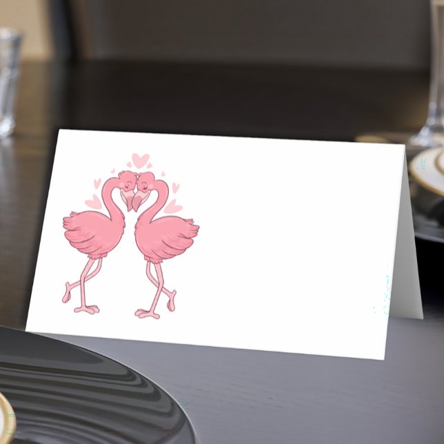 Carte De Placement Tropical Flamingo Beach Pink  Wedding Escort (Créateur téléchargé)