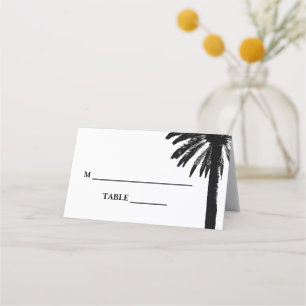 Carte De Placement Tropical plage mariage palmier feuille silhouette