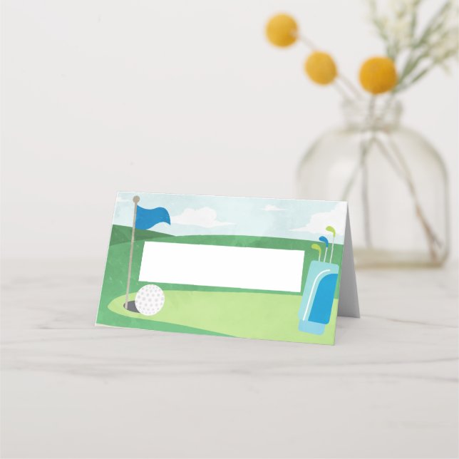 Carte De Placement Trou en un Anniversaire Cartes, Golf (Devant)
