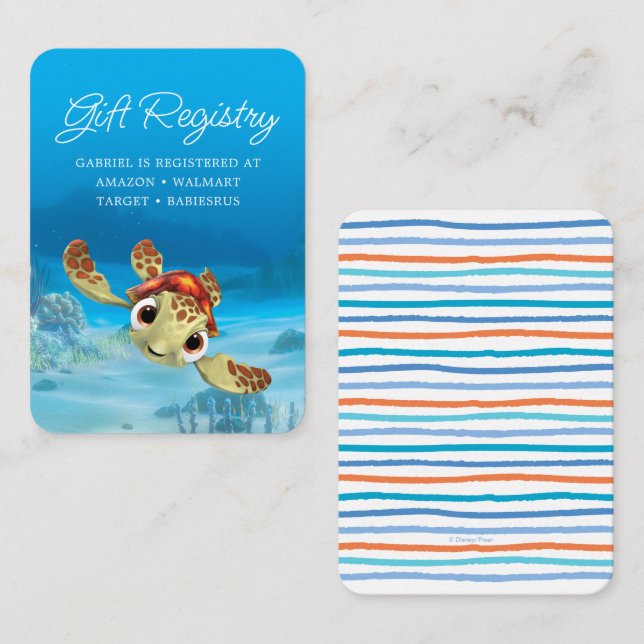 Carte De Placement Trouver le registre des cadeaux de Baby shower d'é (Devant / Derrière)