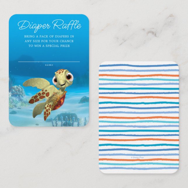 Carte De Placement Trouver Nemo Baby shower d'écureuils Raffle de cou (Devant / Derrière)