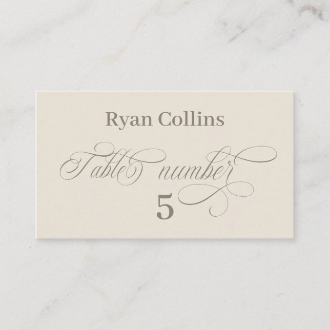 Carte De Placement Tuscan Villa Calligraphy Place Cards (Devant)