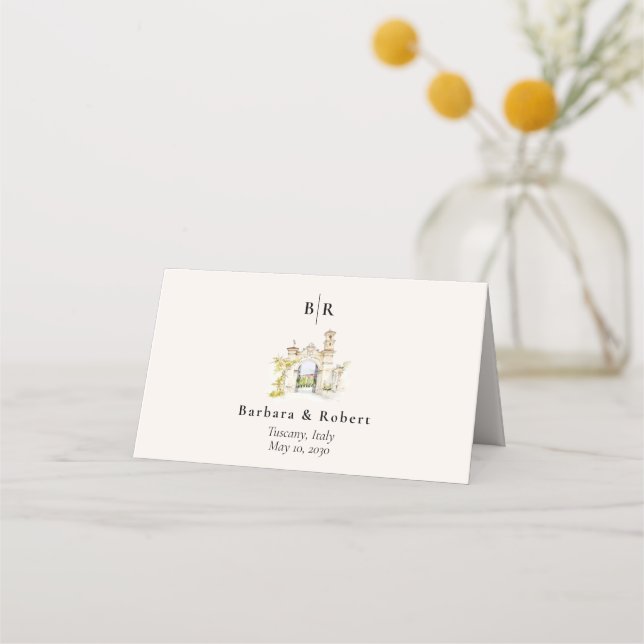 Carte De Placement Tuscany Italy Destination Wedding (Dos)